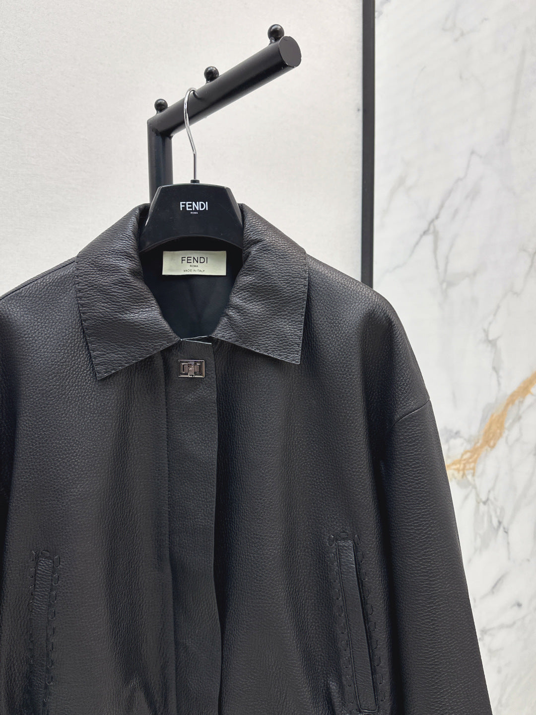 Pra 25fw leather jacket