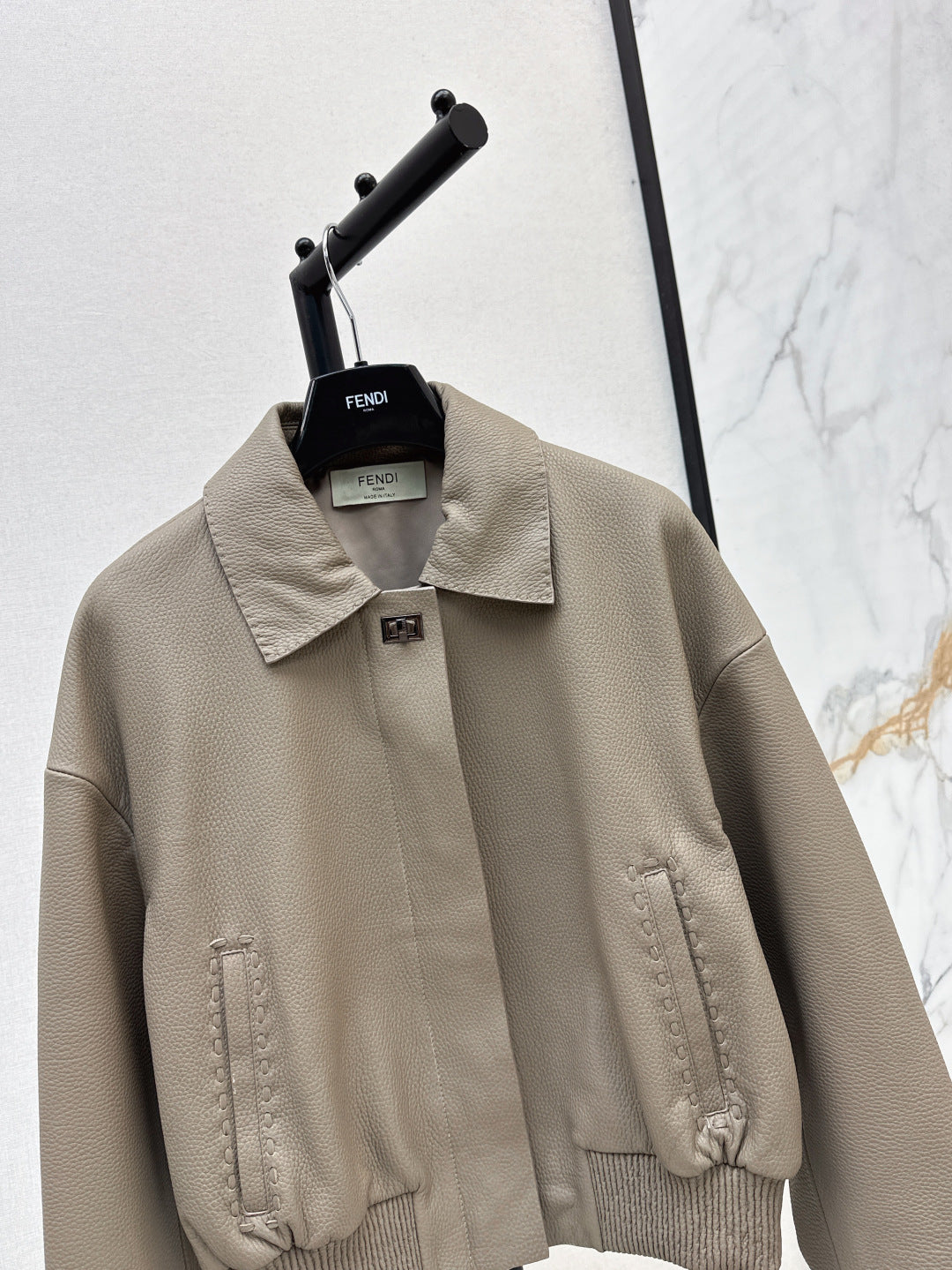 Pra 25fw leather jacket