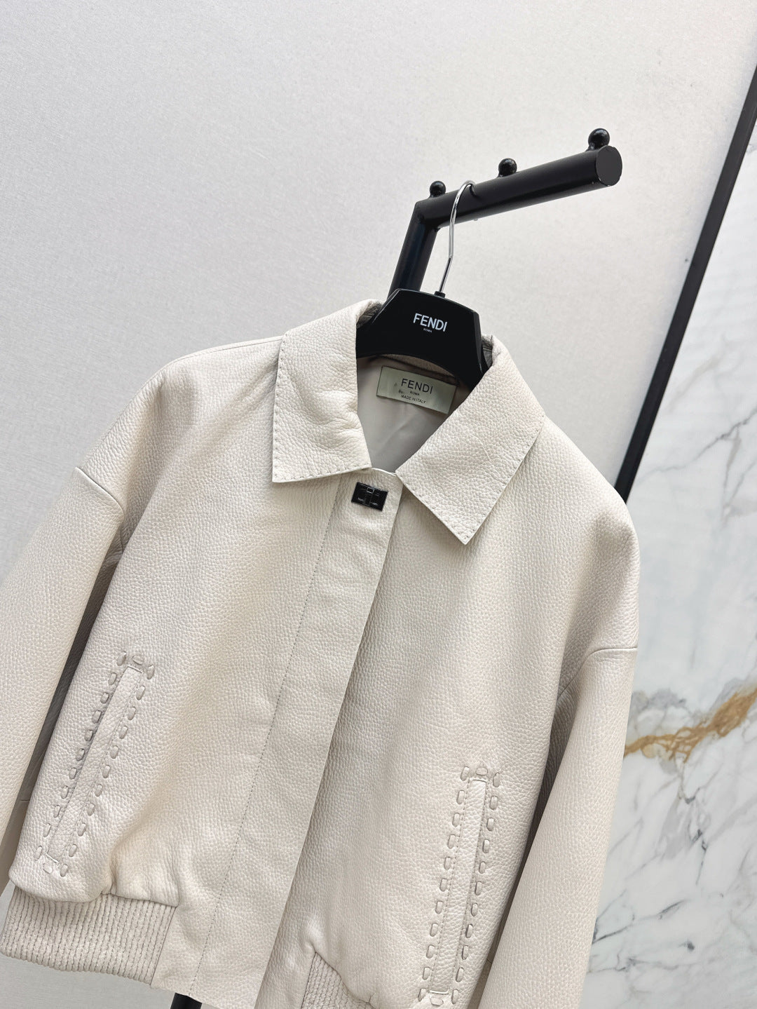 Pra 25fw leather jacket