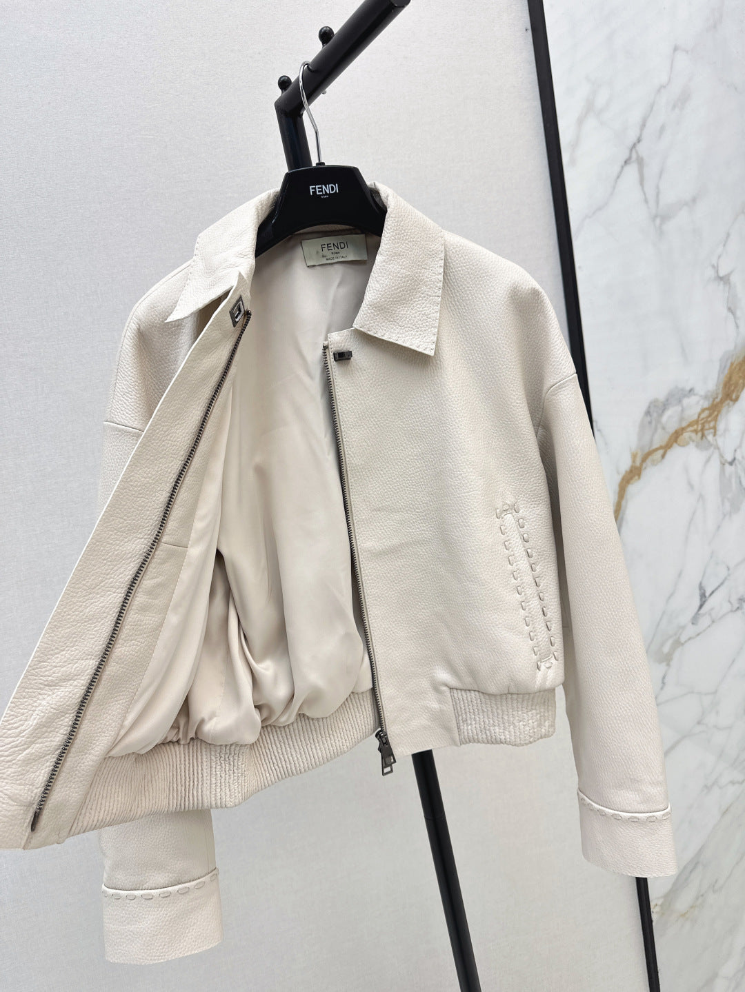 Pra 25fw leather jacket