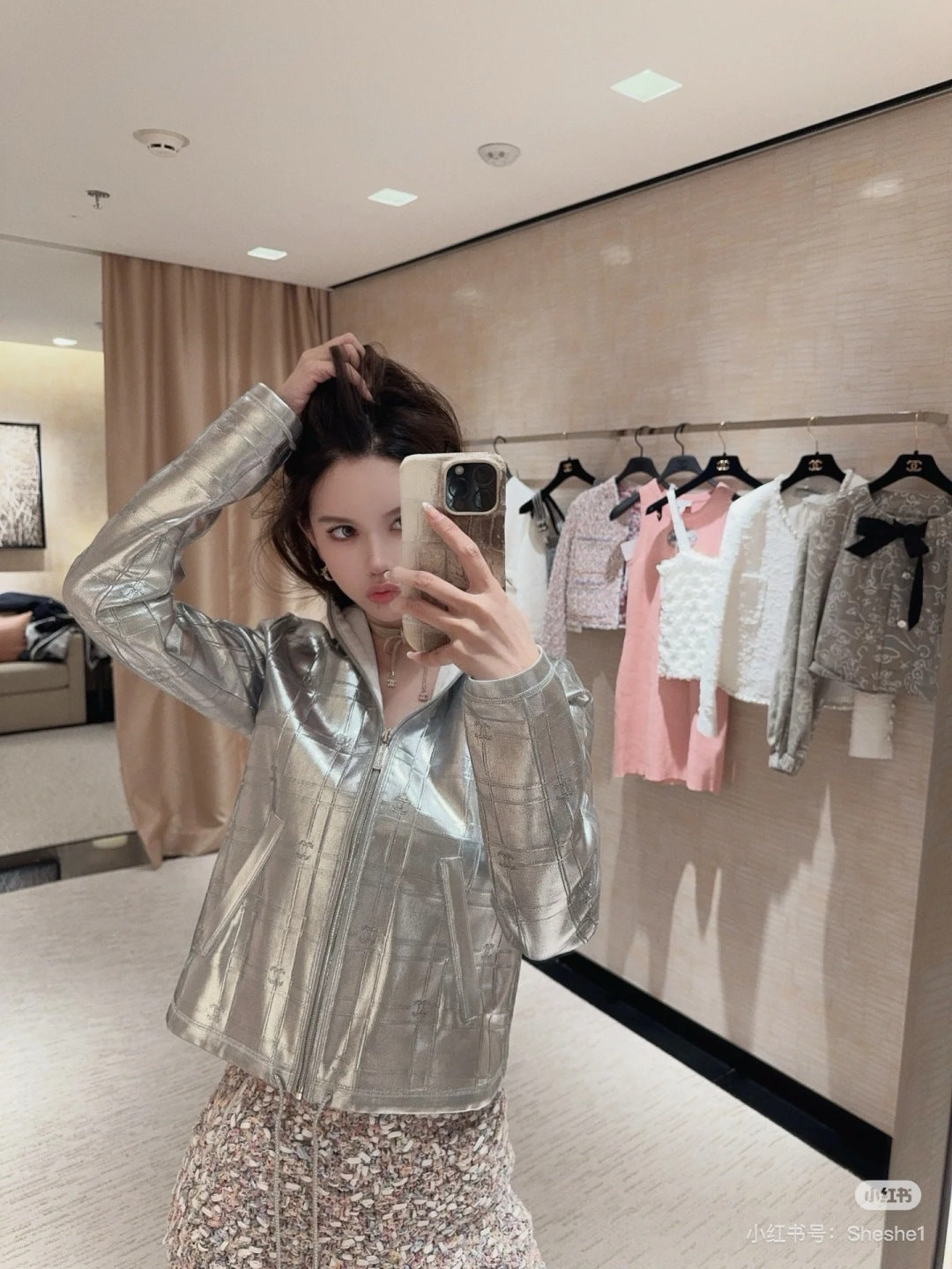 Chan 25fw leather jacket