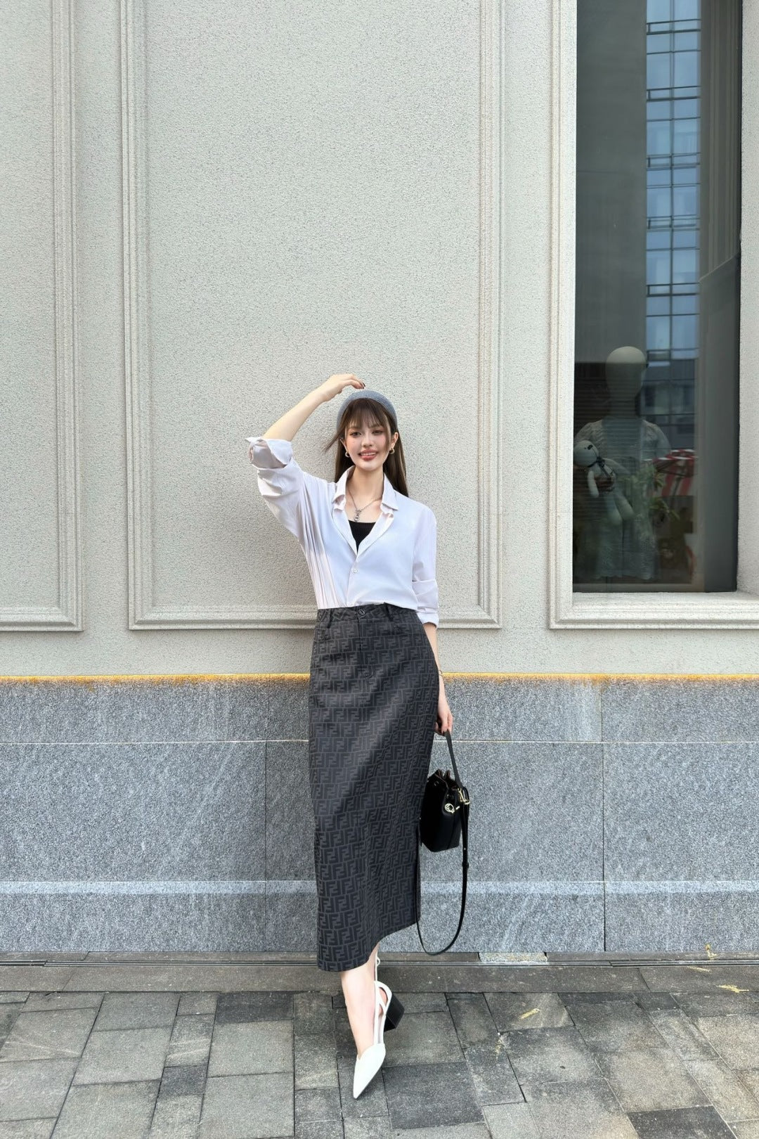 Fend 25fw jacquard skirt