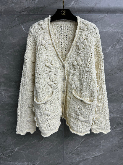 ch hollow woven cardigan