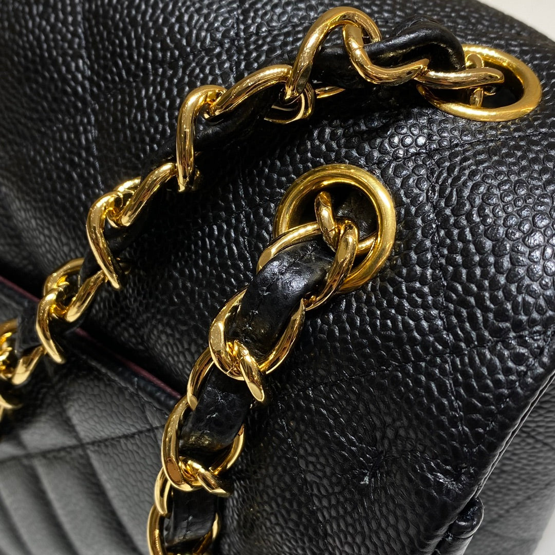 CH  LARGE CLASSIC HANDBAG 30 Grained Calfskin Black