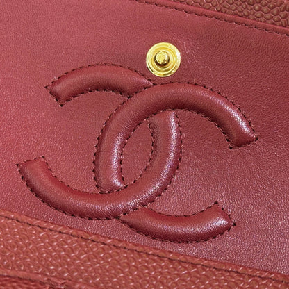 CH  SMALL CLASSIC HANDBAG 23 Grained Calfskin Red Wine Color
