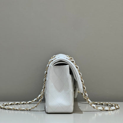 CH CLASSIC 11.12 HANDBAG 25.5 Small Grained Calfskin White