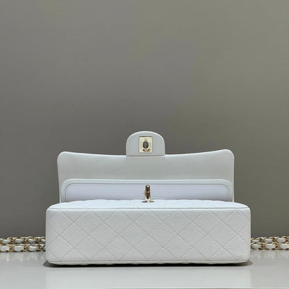 CH CLASSIC 11.12 HANDBAG 25.5 Small Grained Calfskin White