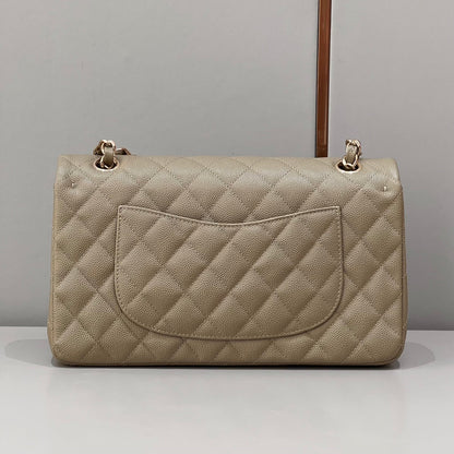 CH CLASSIC 11.12 HANDBAG 25.5 Small Grained Calfskin  Chai (Teas)