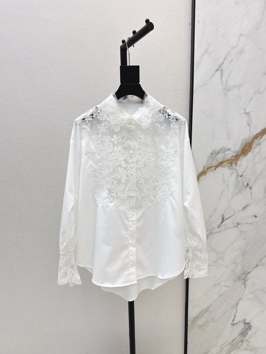 er 25ss lace buttons shirt