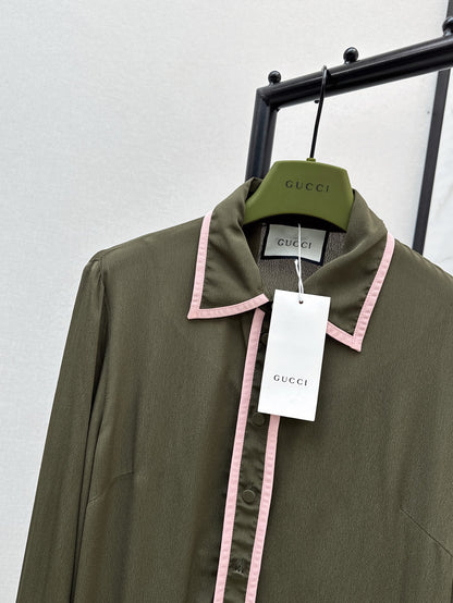 G 25ss silk buttons shirt