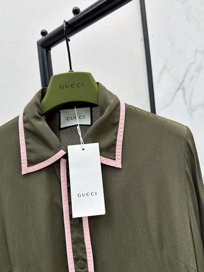 G 25ss silk buttons shirt