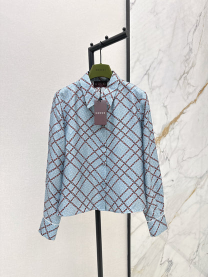 G 25ss Silk jacquard shirt