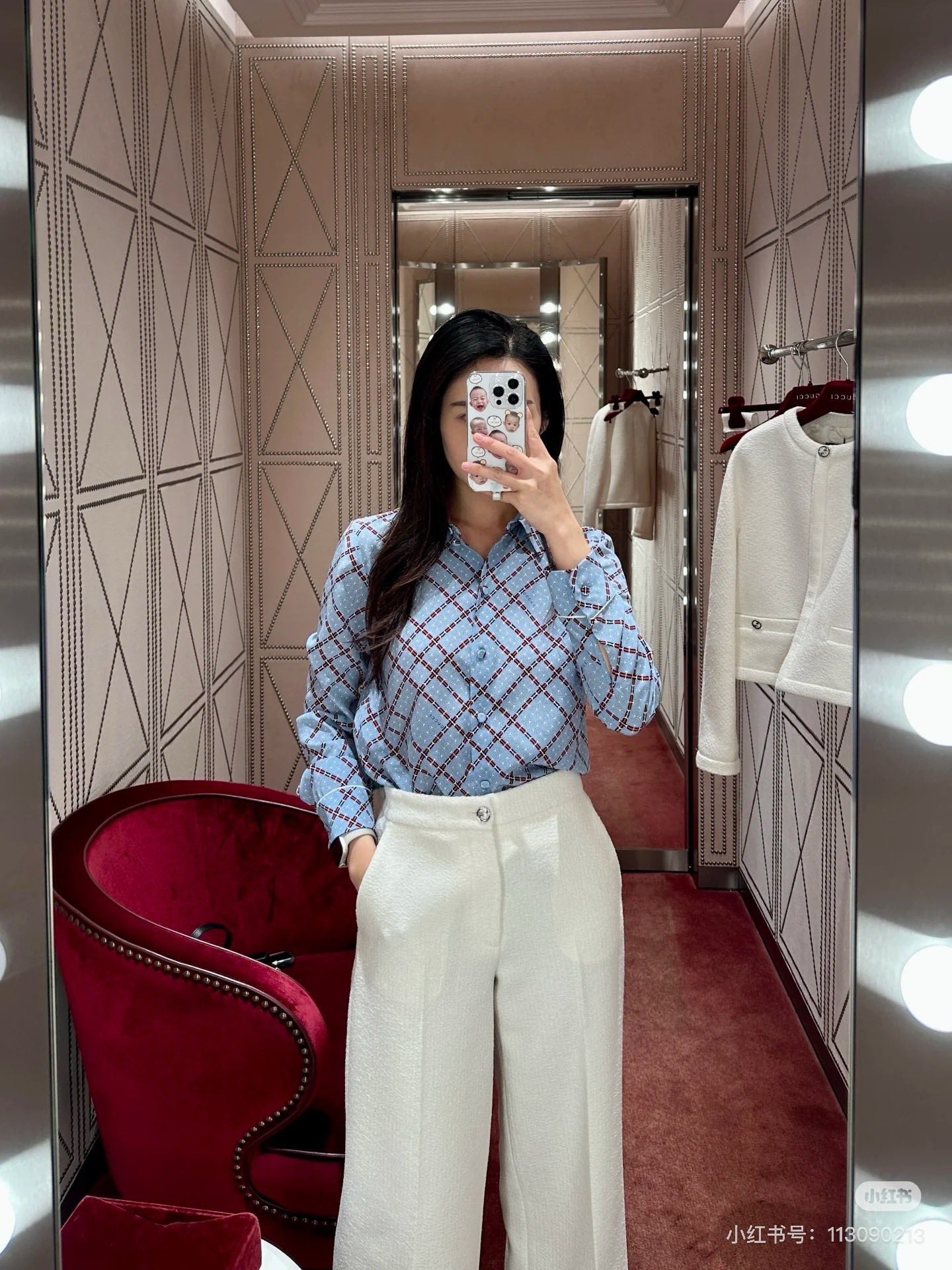 G 25ss Silk jacquard shirt