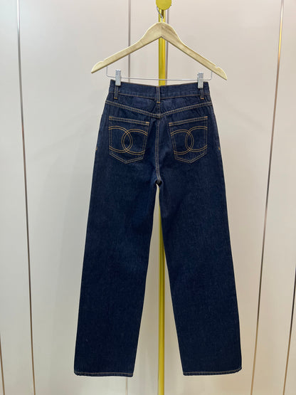 chan 25ss embroidered jeans
