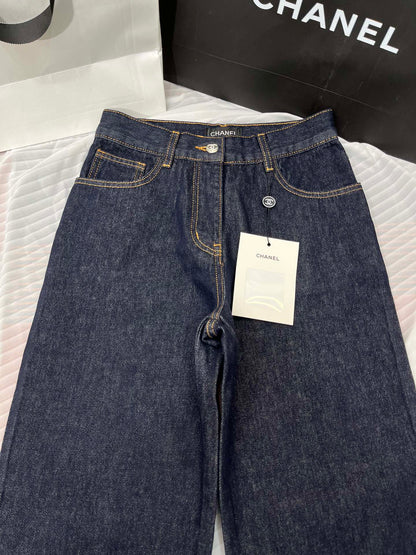 chan 25ss embroidered jeans