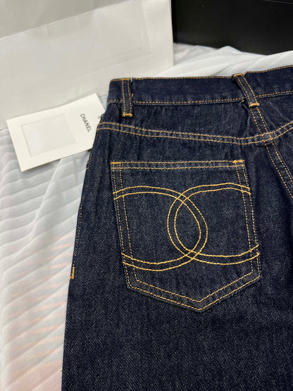 chan 25ss embroidered jeans