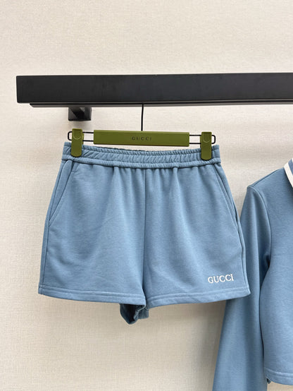 G 25ss crop polo short set