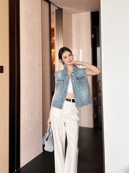 Ch 25ss embroidered vest