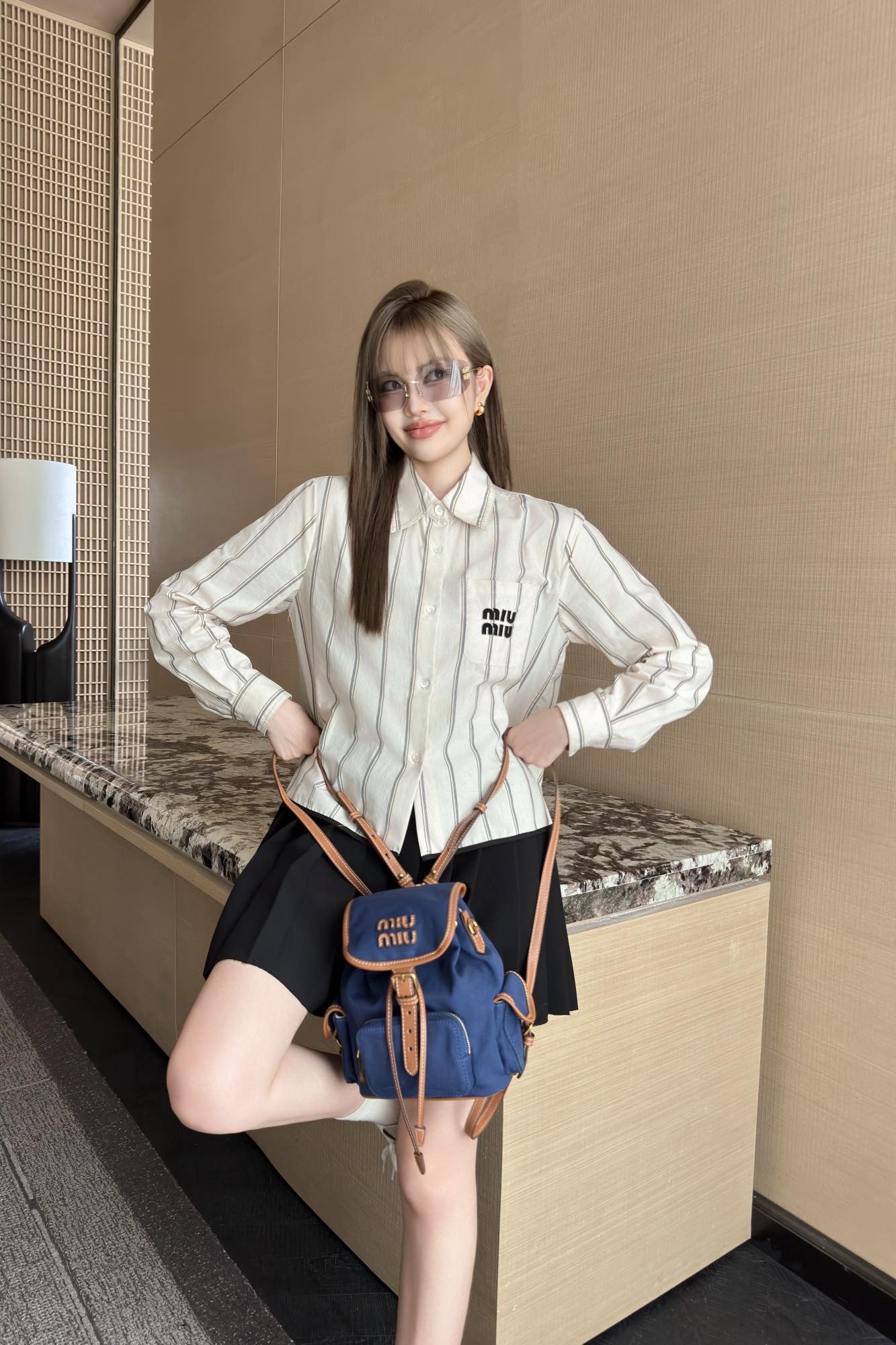 Mi 25ss shirt skirt set