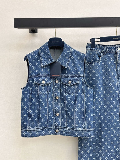 L 25ss monogram denim suit