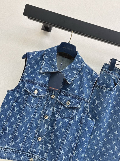 L 25ss monogram denim suit