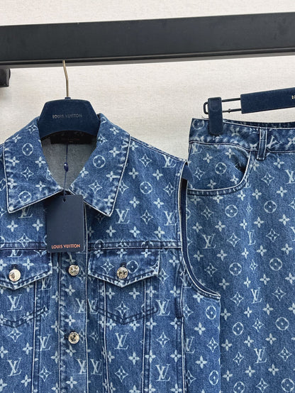 L 25ss monogram denim suit