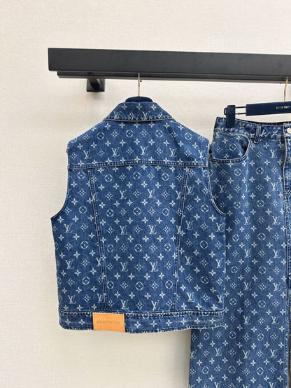 L 25ss monogram denim suit