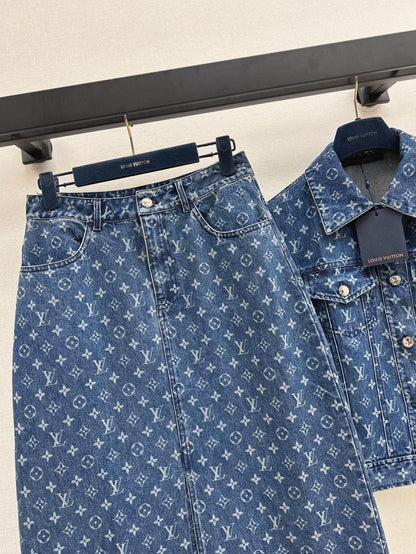 L 25ss monogram denim suit