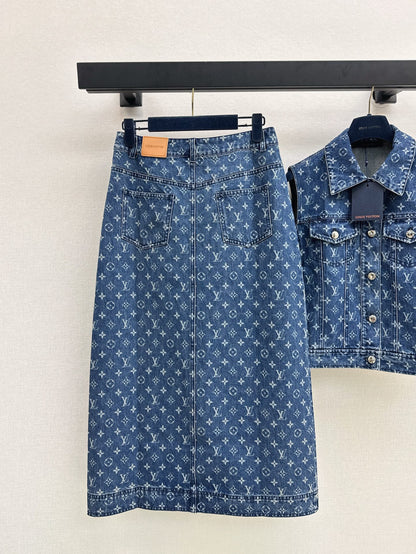 L 25ss monogram denim suit