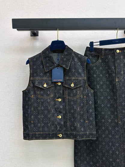 L 25ss monogram denim suit