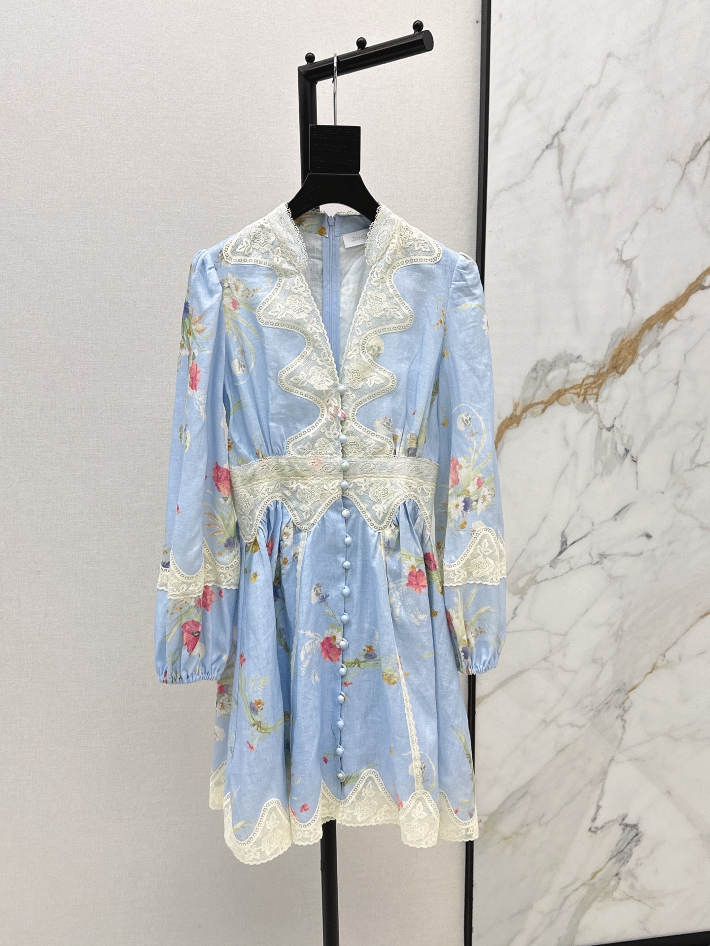 zimm 25ss linen lace dress