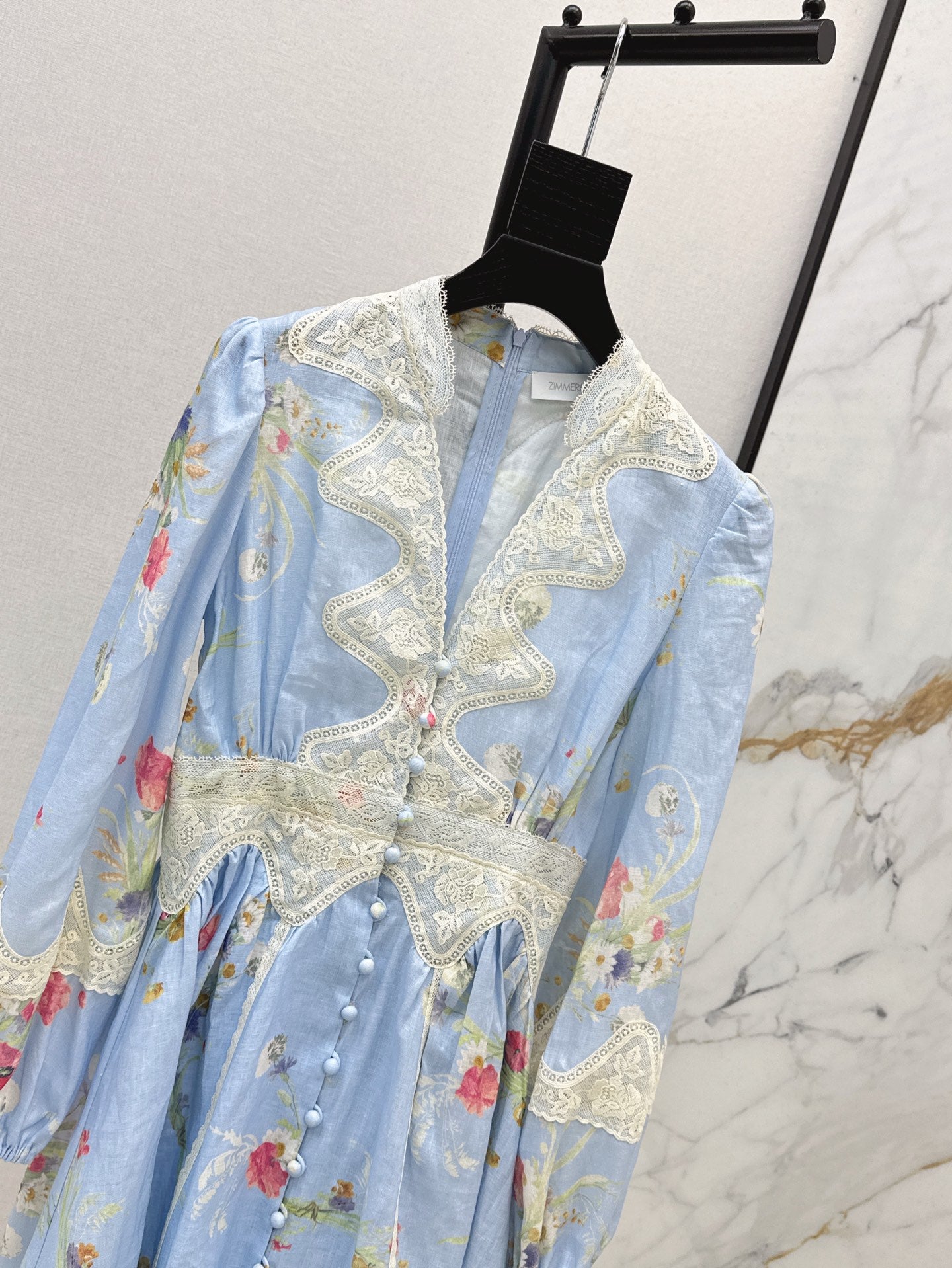 zimm 25ss linen lace dress