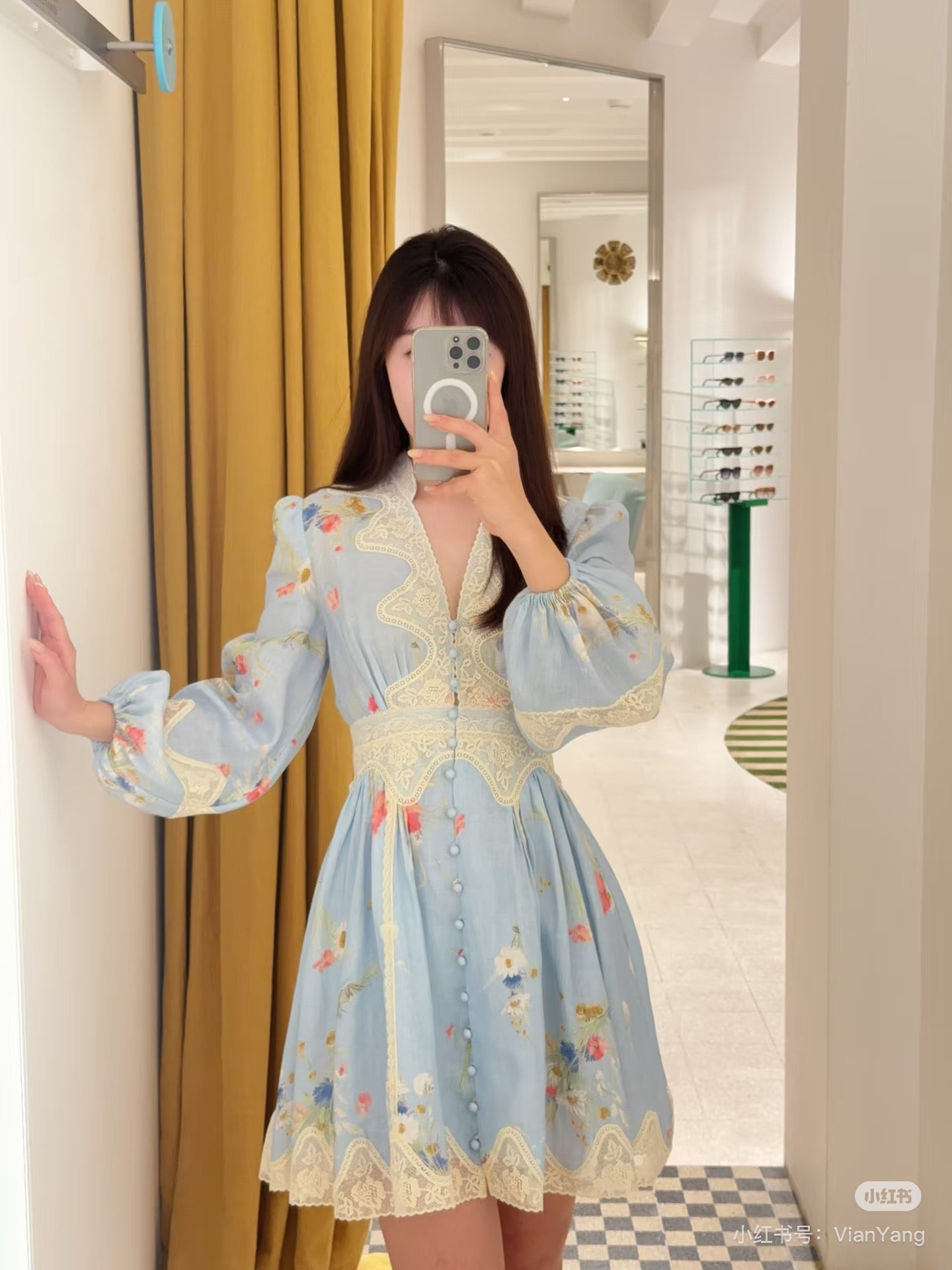 zimm 25ss linen lace dress