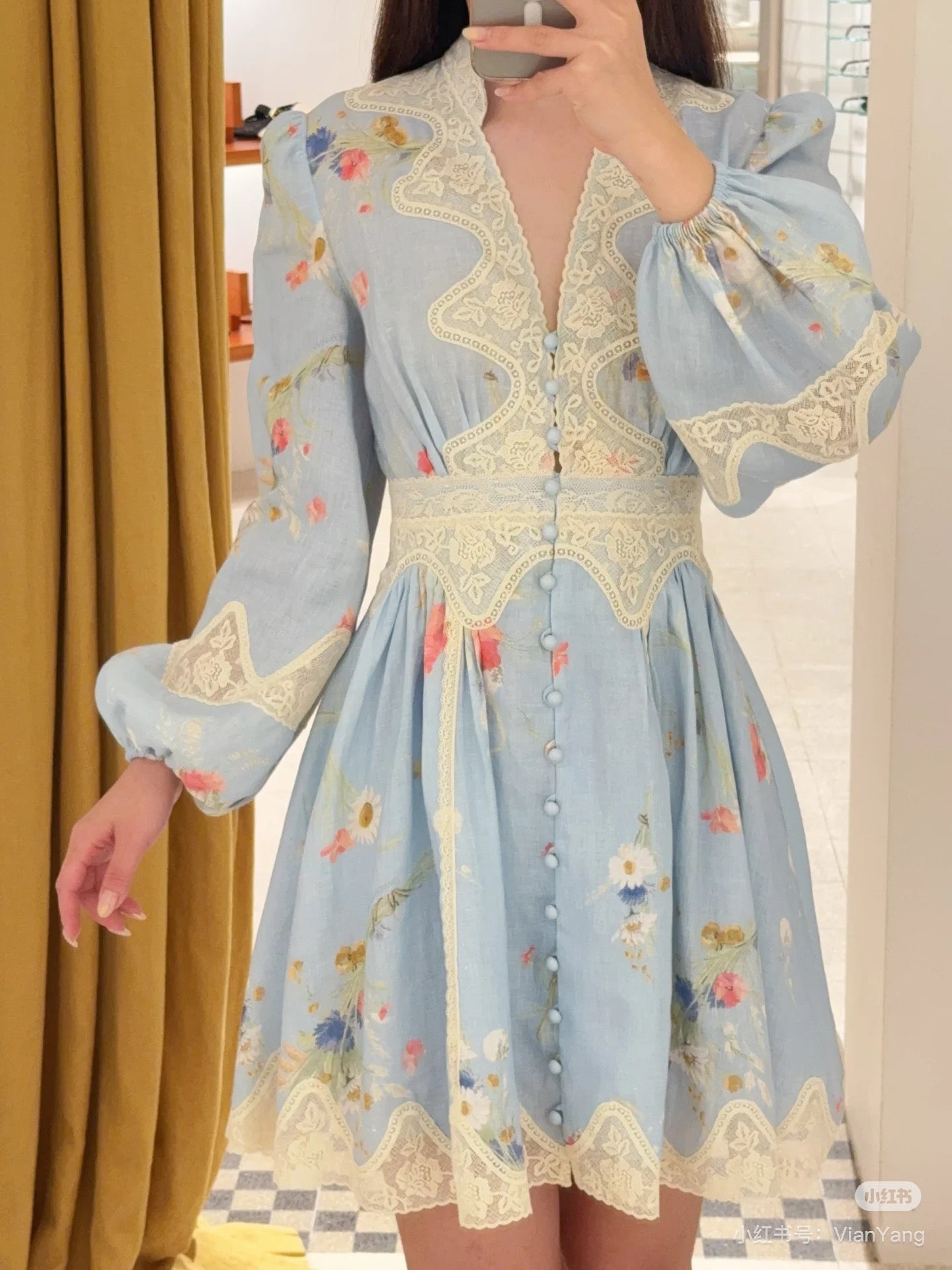 zimm 25ss linen lace dress