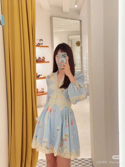 zimm 25ss linen lace dress