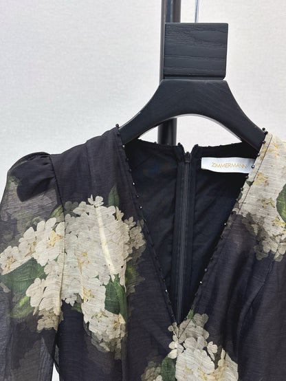 zimm 25ss print silk dress