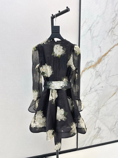 zimm 25ss print silk dress