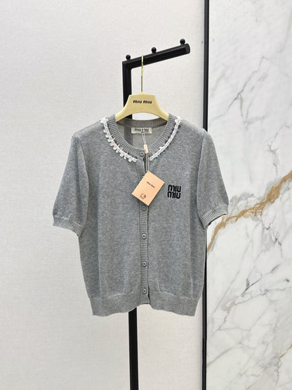 Miu 25ss beaded cardigan