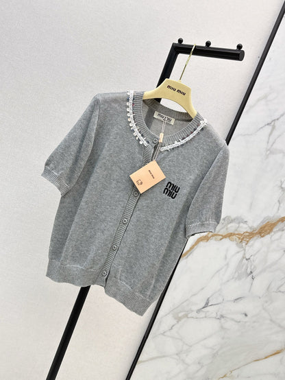 Miu 25ss beaded cardigan