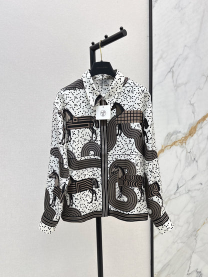 He 25ss print silk shirt