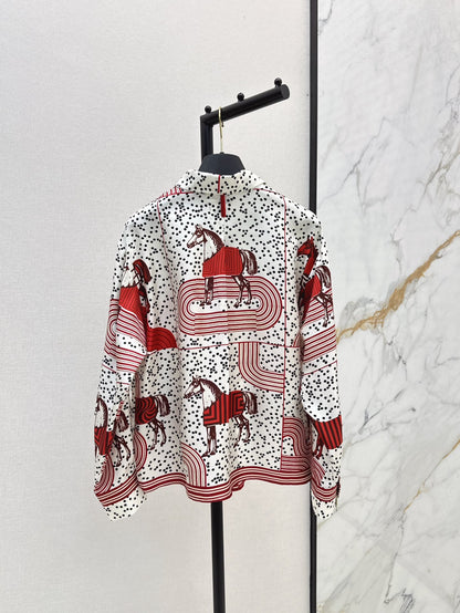 He 25ss print silk shirt
