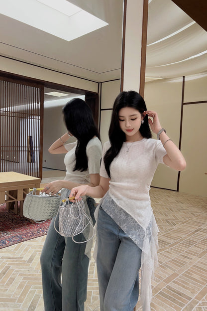 M 25SS Lace knitted shirt