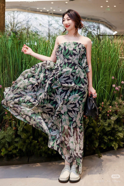 Lo 25ss print slip dress