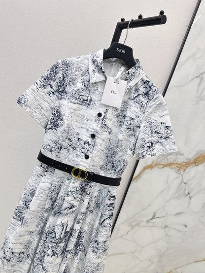 CD 25SS print shirt dress