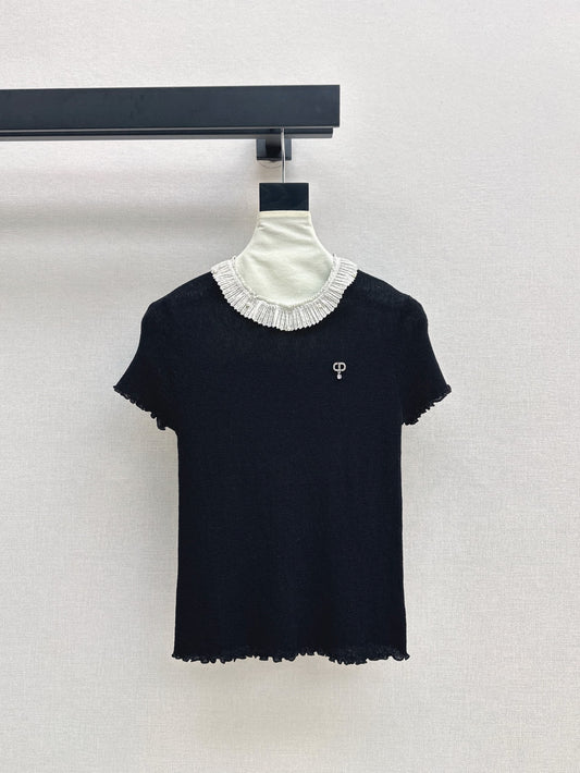 CE 25SS ruffle knit shirt