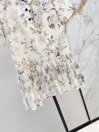 CD 25ss print V-neck dress