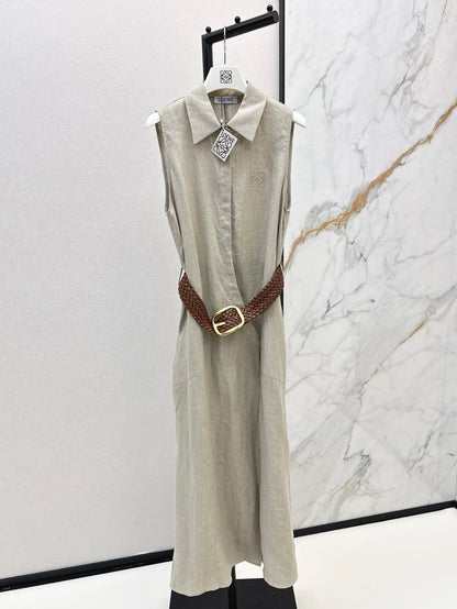 Loe 25ss Linen sleeveless dress