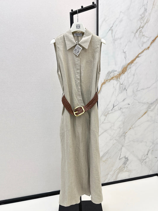 Loe 25ss Linen sleeveless dress