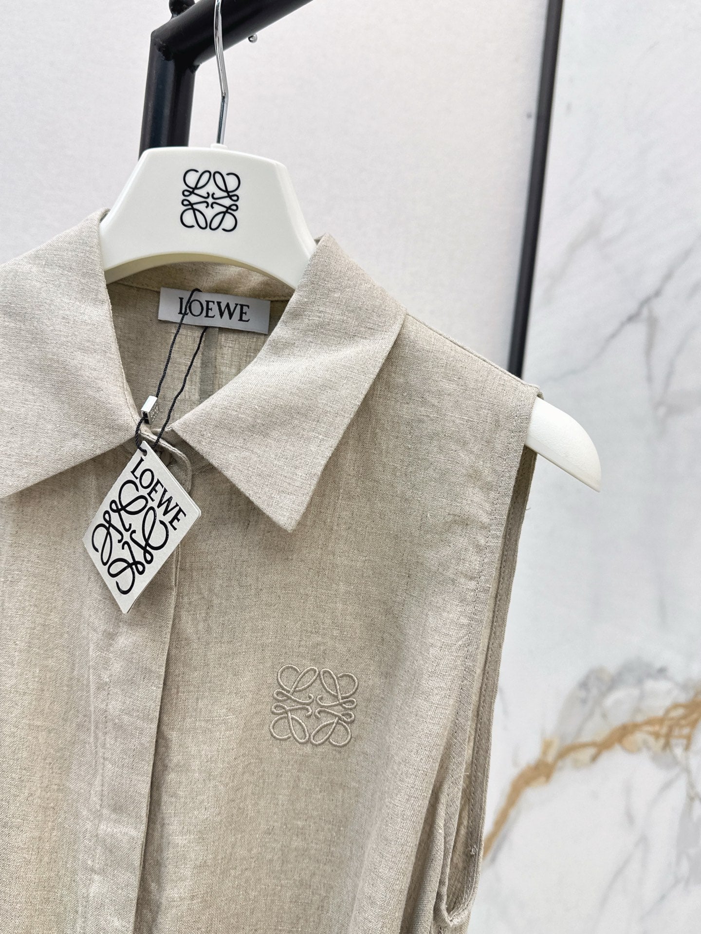Loe 25ss Linen sleeveless dress
