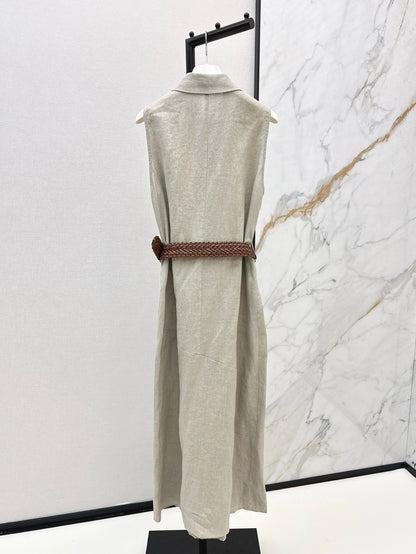 Loe 25ss Linen sleeveless dress